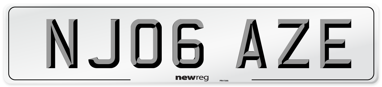 NJ06 AZE Number Plate from New Reg